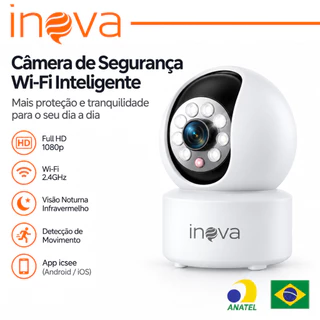 INOVA Câmera de Segurança WiFi 1080P Full HD 360° Visão Noturna Inteligente App ICSEE