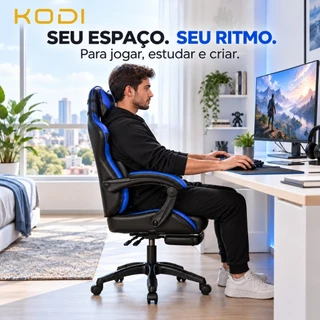 Cadeira Gamer Profissional - Reclinável, Ajustável e Confortável para Escritório e Estudos-F19