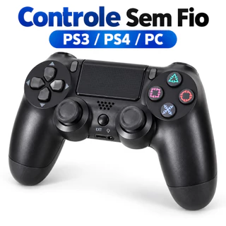 Controle Gamer Sem Fio Bluetooth Compatível Com Ps4 Ps3 E Pc, Joystick Recarregável Com Cabo Usb