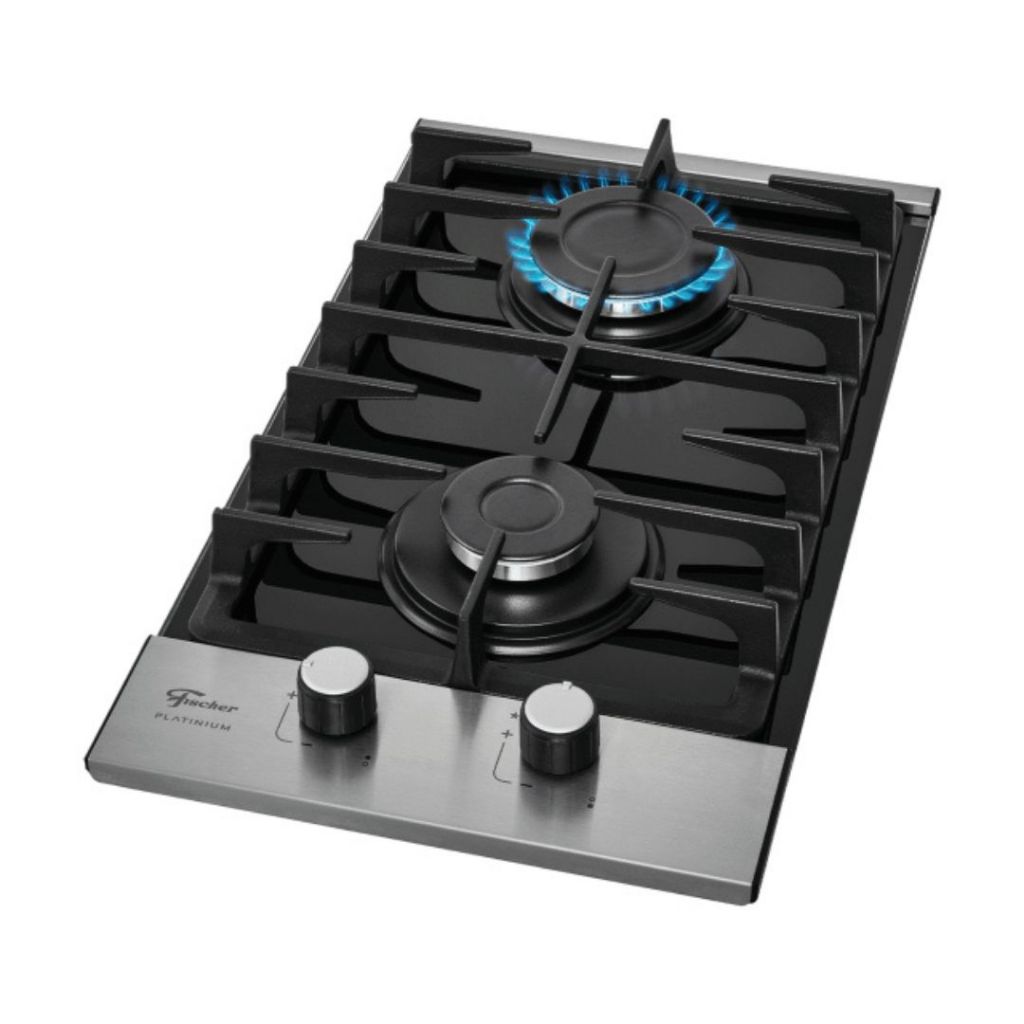 Cooktop a Gás Fischer 2 Bocas Platinium com Trempe de ferro fundido ...