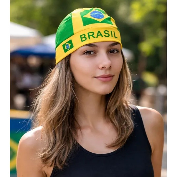 Bandana Do Brasil Lenço Cabeça Verde E Amarelo Kit C/2 Unid em Oferta na Shopee