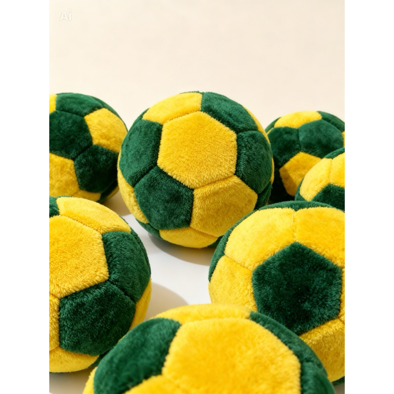 BOLA VERDE AMARELA DE FUTEBOL FELPUDA SOFT 30CM em Oferta na Shopee