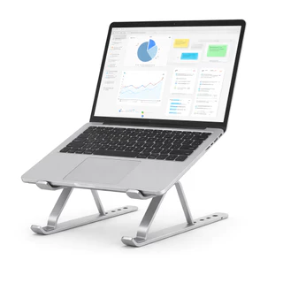 Suporte Pra Notebook Tablet Alumínio Portátil Articulado Dobrável Tablet Laptop Mesa Cor Prateado