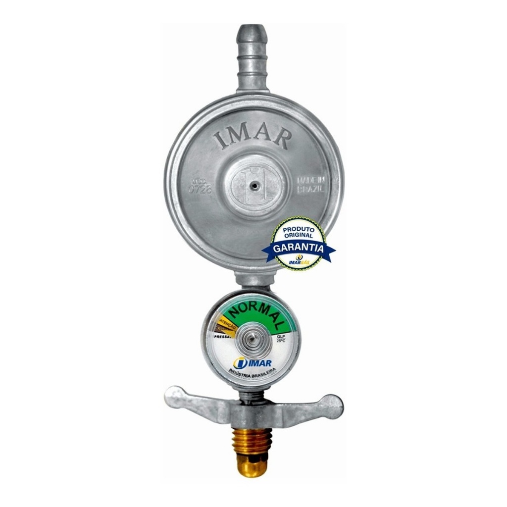 Registro Regulador de Gás com Manômetro para Botijão 13kg Original com ...