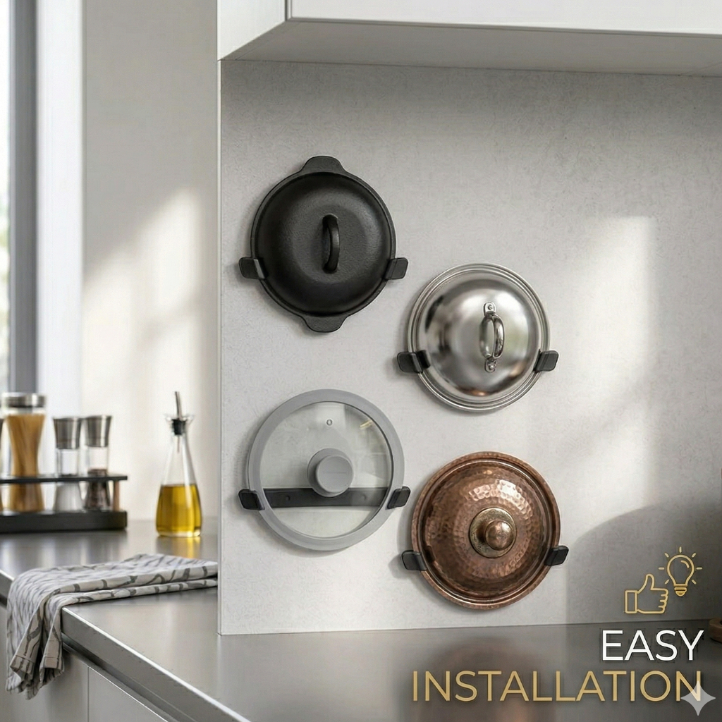 Kit Suporte Tampas Panela Premium Resistente Calor Cozinha