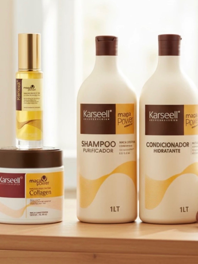 Kit shampoo 4 em 1 profissional shampoo, condicionador, máscara e óleo ...