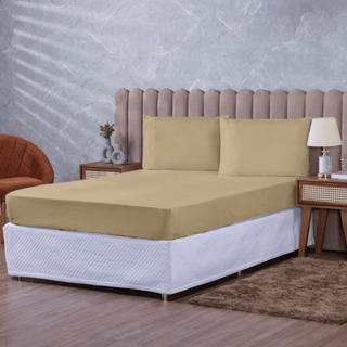 Jogo Lençol Berço 3Pçs Solteiro, Padrão, Queen, King 400 Fios Micropercal Jogo De Cama