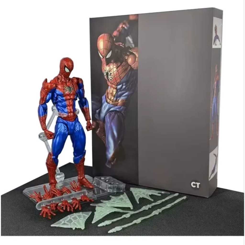 Revoltech Amazing Spider-Man フィギュア Action Figure Spider-man Revoltech Com Acessórios - amazing