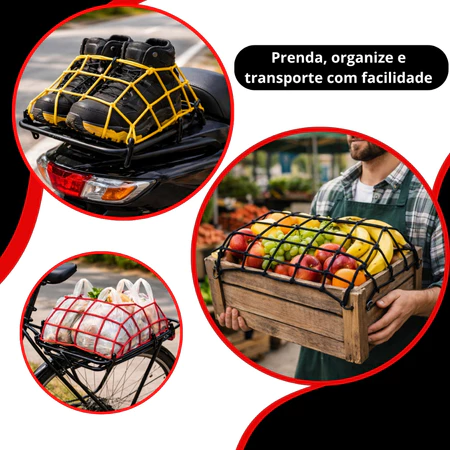 Rede Elástica Aranha Moto Bagageiro Capacete para Motocicleta 35x35