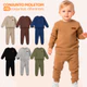 Kit 4 Peças Moletom Minimalista Bebê Menino Neném Blusa e Calça Manga Longa Roupa de Frio Inverno Masculino Liso
