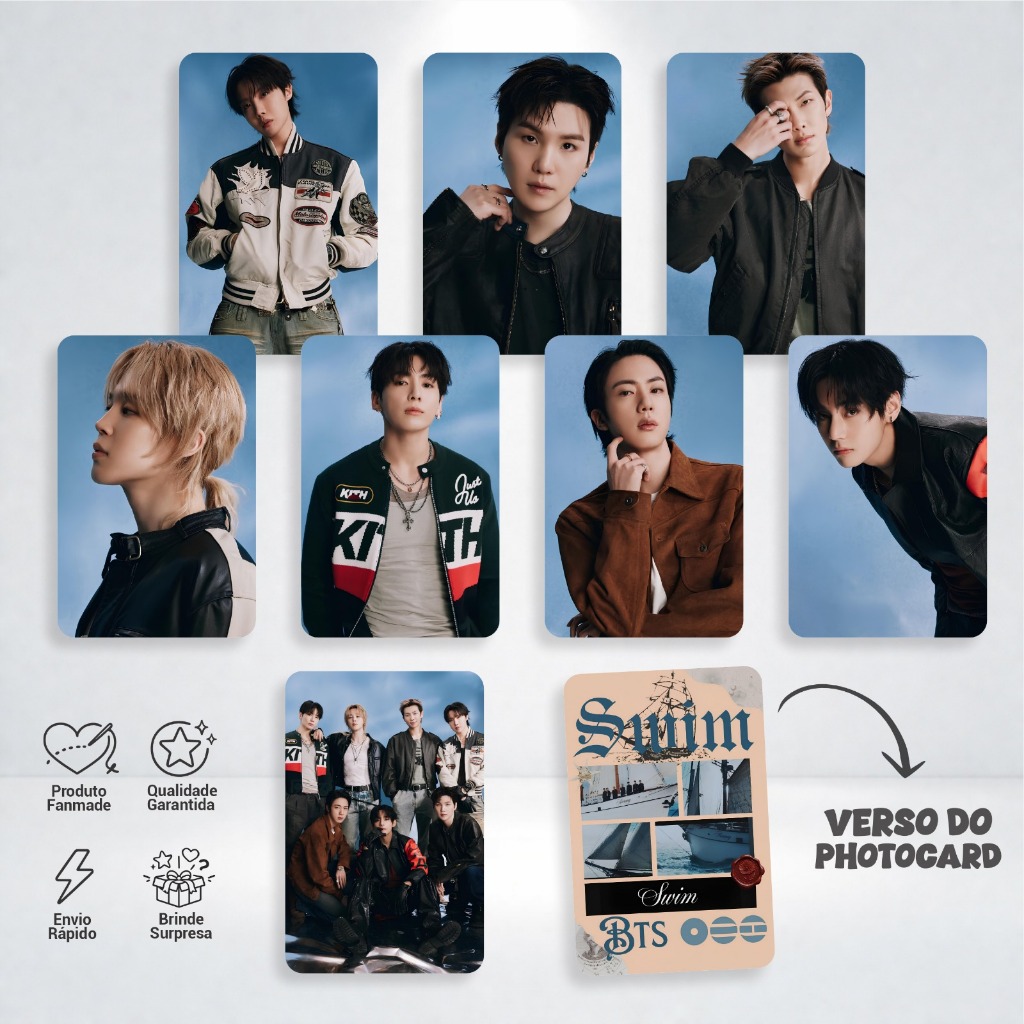 Photocard BTS OT7 | Arirang | Pack com 8 Cards | Fanmade Premium