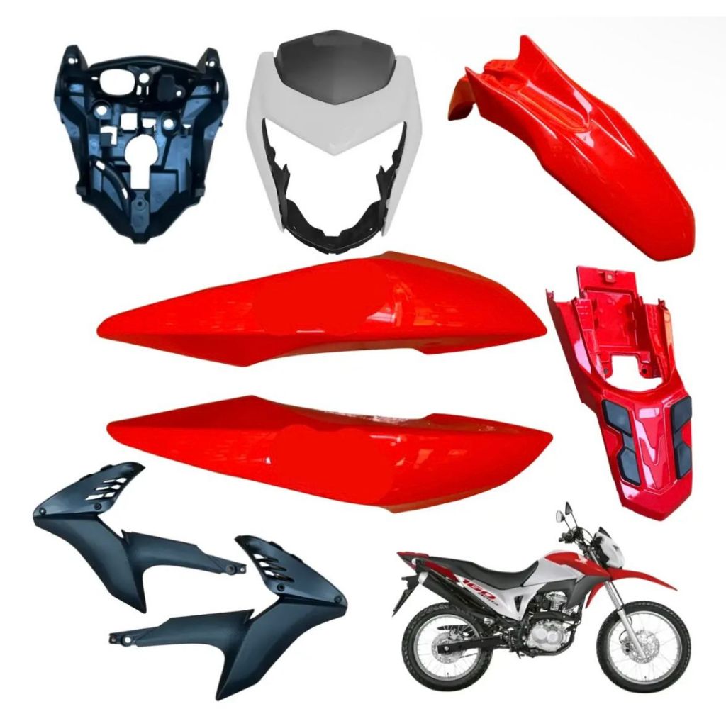 AR 、Chr62枚セット Kit Carenagem Nxr 160 Bros Vermelha 2017 ESDD | Shopee Brasil