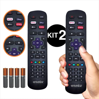 Controle Remoto Compatível Tv Roku Philco AOC Semp TCL Smart 4K LED LCD Disney Pilha Grátis