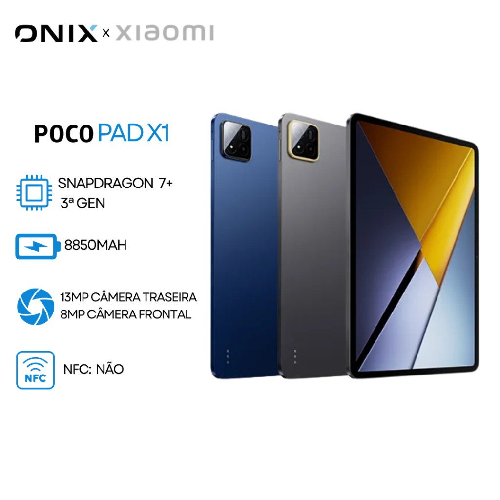 Tablet POCO PAD X1 11''2, 512GB + 8GB RAM, Processador Snapdragon