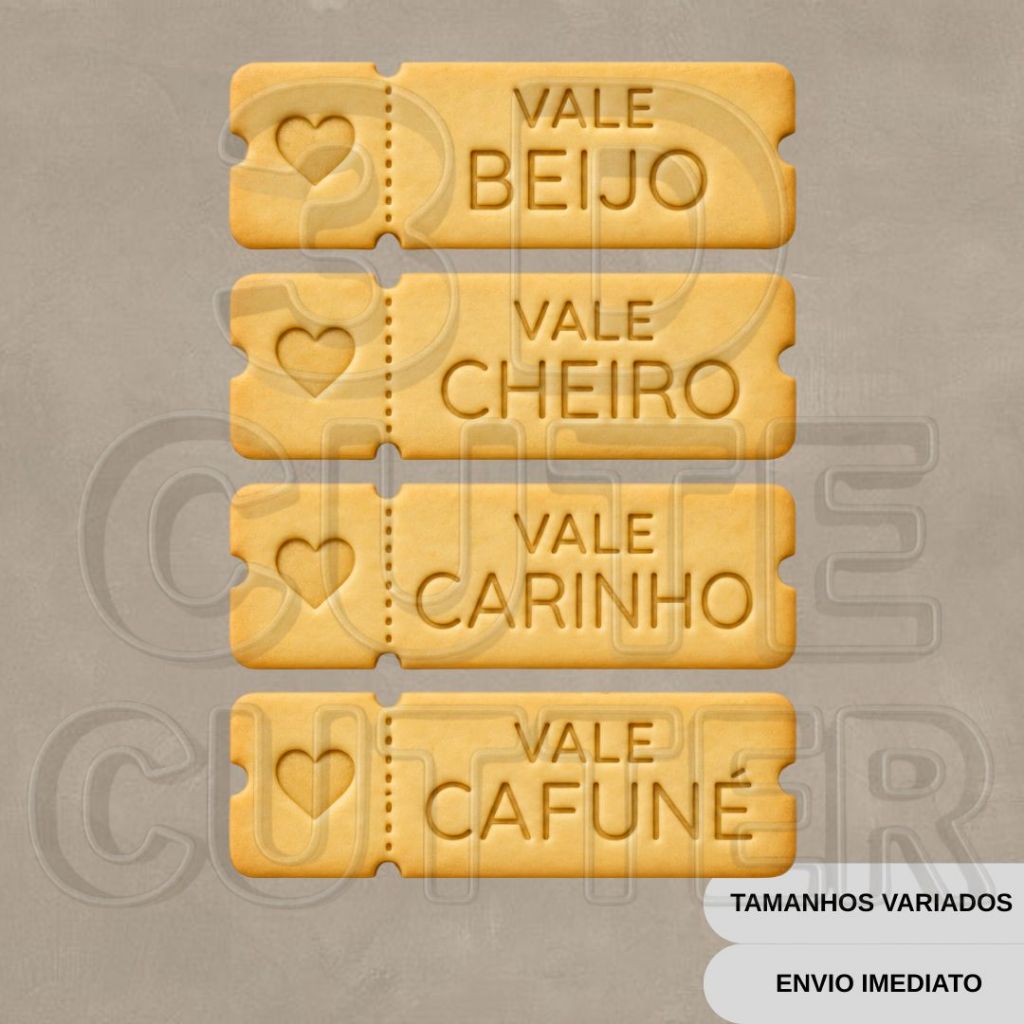 Cortador e Marcador de Biscoito Dia dos Namorados Vale Beijo