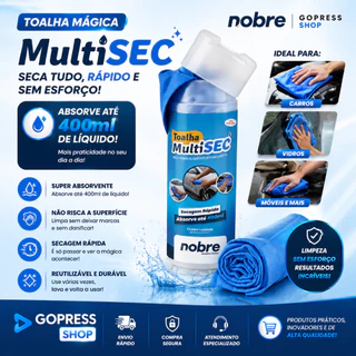 Toalha Mágica Multisec Nobre PVA Azul Para Secagem Automotiva 66x43cm - ALTA QUALIDADE NOBRE