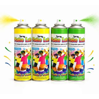 Kit Spray Temporário Verde e Amarelo Para Cabelo Copa Do Mundo Make Loko Futebol Brasil — foto 4 — Achou Levou Brasil