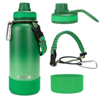 MODUS Garrafa Térmica De Água Isolada 1000ml De Aço Inox Com Alça Com Alça e Base Emborrachada