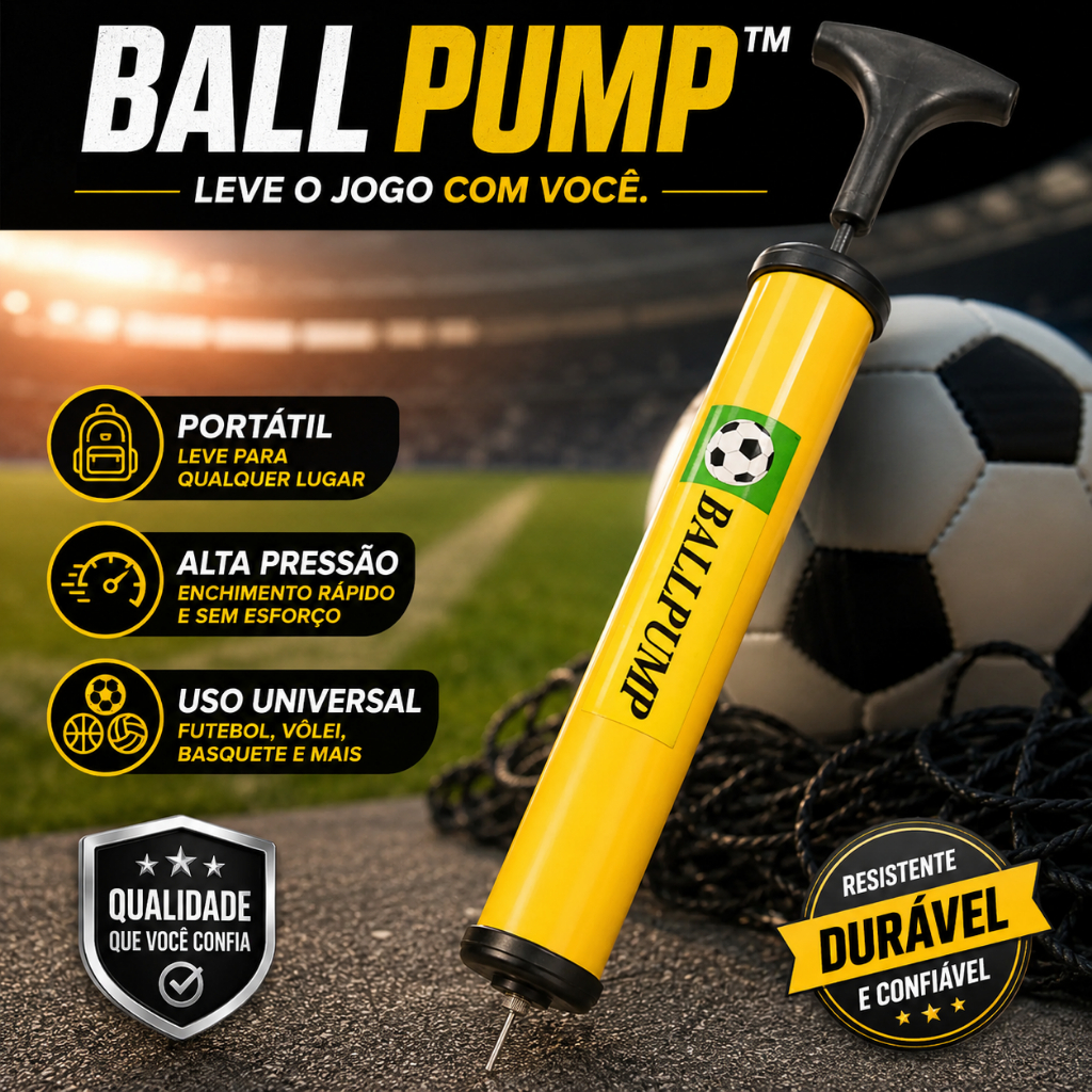 Bomba De Ar Portátil Ball Pump™ Inflador Bola Bomba de Encher Bola ...