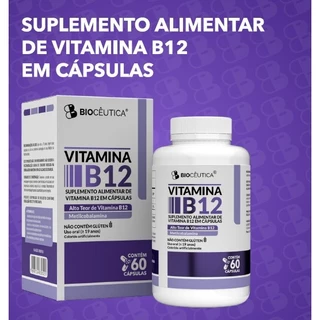 Vitamina B12 Metilcobalamina Alta Concentração 60 Cápsulas - Biocêutica