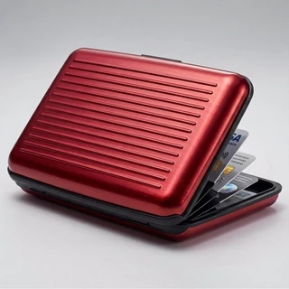 Carteira Porta Cartões RFID alumínio anti clonagem slim compacta feminina masculina