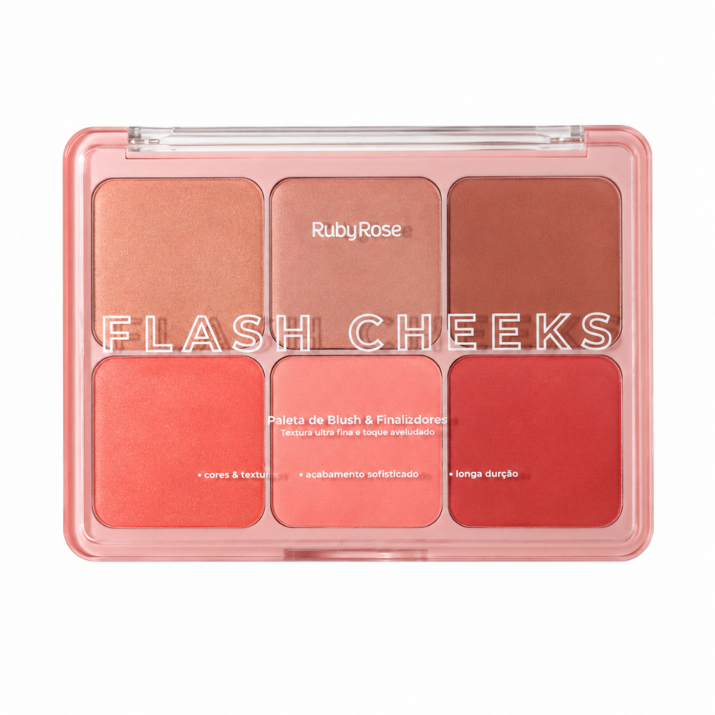 Paleta De Blush E Iluminador Flash Cheeks Ruby Rose Original | Shopee ...
