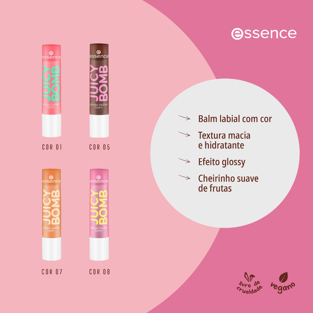 Balm labial JUICY BOMB glossy butter essence | Shopee Brasil