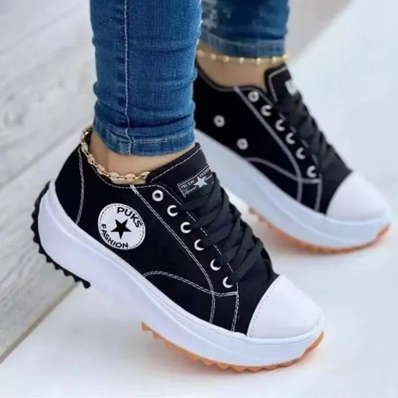 View product: Tênis Feminino casual Estrela tratorado lançamento leve e confortável