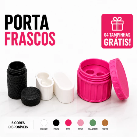 Organizador Porta Ampolas 3ml p/ 4 Unidades + 4 Tampas Grátis Estojo Rígido Seguro tirze
