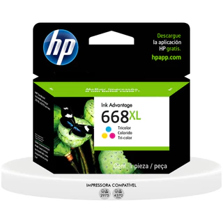 Cartucho de Tinta HP 668XL Colorido Original 7FP38VL para HP DeskJet Ink Advantage 2975
