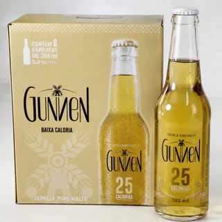 Cerveja Sem Açucar Long Neck 355ml Low Carb - Pack 06 Unidades Gunnen Envio Full