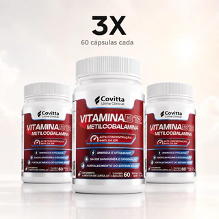 Kit 3x Vitamina B12 Metilcobalamina 180 Cápsulas | Covitta