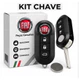Chave Fiat Canivete Bravo 500 Punto Strada Siena Palio Carcaça Botões Brancos