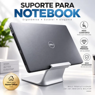 Suporte Notebook Laptop Ergonômico Elevado Ventilado Base para Mesa Portátil Compacto Home Office Universal Ajustável PC