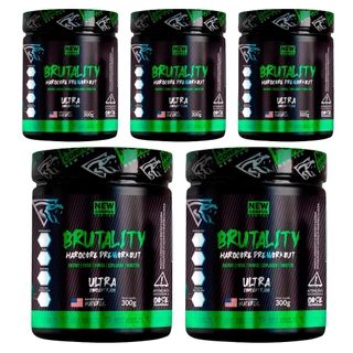 Kit 5x Pre Treino Brutality Workout 300g Ultra Concentrado Foco c/ Beta Alanina Arginina Taurina