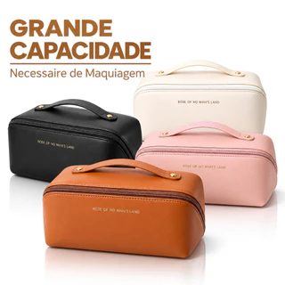 KIT 10 pcs Bolsa Necessaire Feminina para Maquiagem e Cosméticos Couro Maleta De Grande Capacidade Portátil