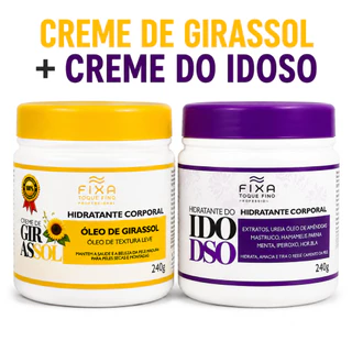 Kit 2 Cremes Hidratantes Corporais Creme do Idoso + Creme de Girassol Para Corpo Pele Seca e Ressecada Nutre Hidrata