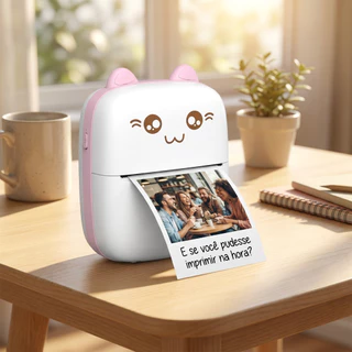 Mini Impressora Térmica Sem Fio Portátil Desenho Animado Foto Android/Ios Envio Imediato