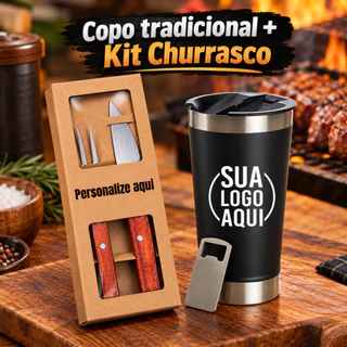 Copo Térmico + Kit Churrasco Kit Presente Marido,Pai,Irmão etc