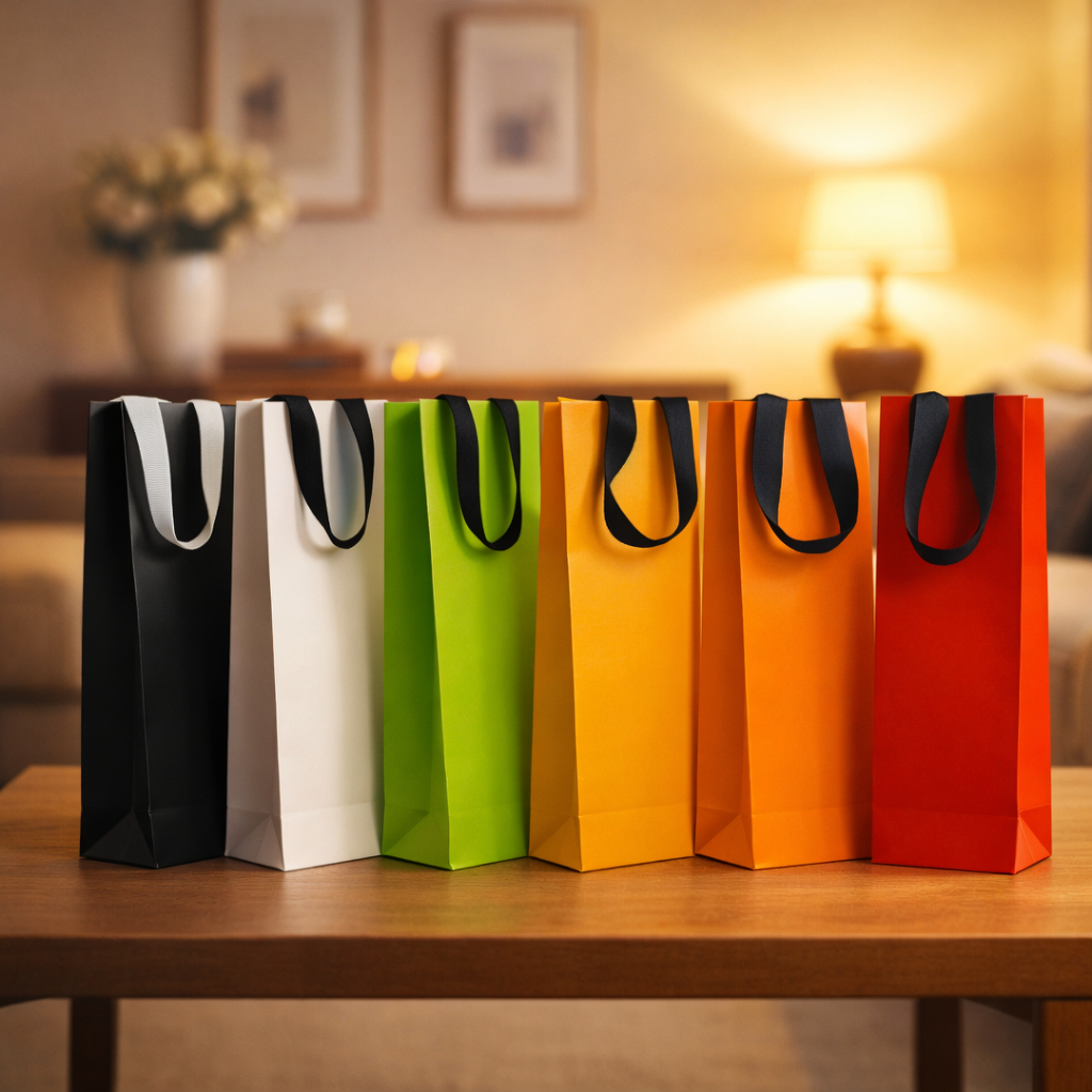 Kit Sacolas Para Vinho Embalagem De Presente Premium Alça Tecido