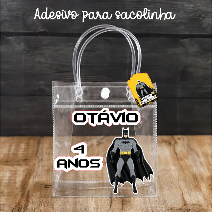 kit de Adesivo para sacolinha transparente PVC | Batman | TAG | Shopee ...