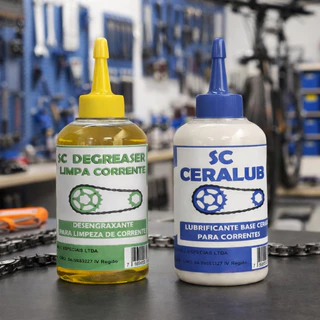 Desengraxante Limpador De Corrente + Cera para Corrente de bicicleta bike mtb Sc Ceralub Bike