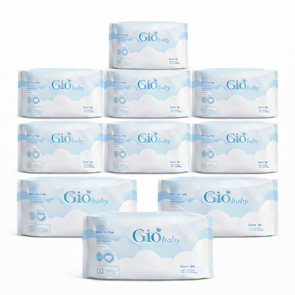 Kit 20 Toalhas Umedecidas GIO BABY 100 Folhas 98% Água 19x13 em Oferta na Shopee