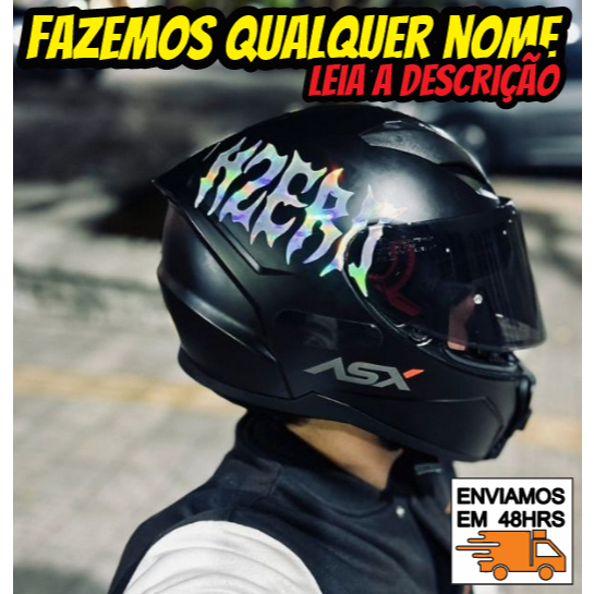 Adesivo | COM SEU NOME | Para capacete