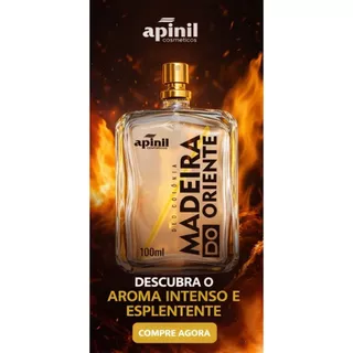 Deo Colônia MADEIRA DO ORIENTE 100ml Apinil, fixação prolongada, dia a dia, amadeirado marcante