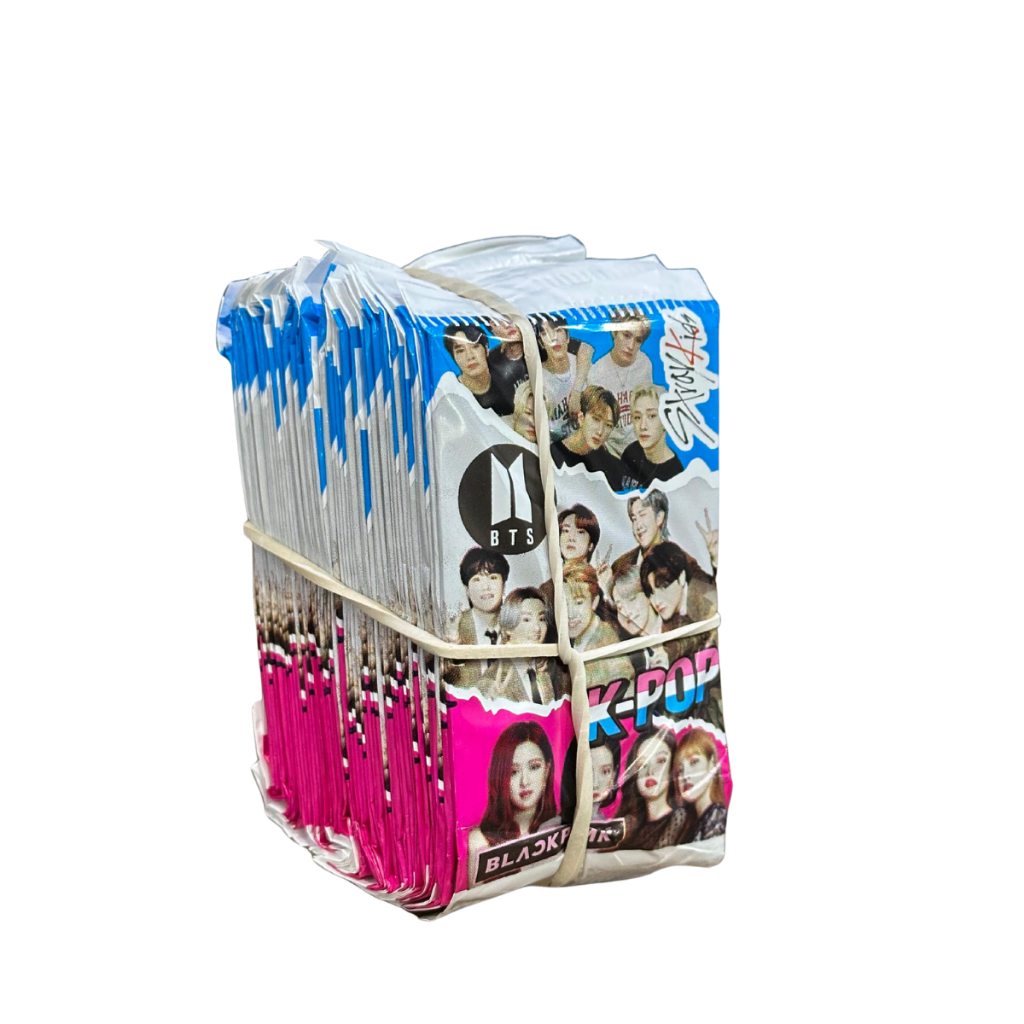 Kit 200 Cards BTS Black Pink Kpop 50 Pacotinhos Fechados Para