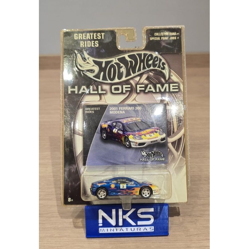 Hot Wheels Ferrari 360 Modena Hall of Fame Azul NKS Miniaturas
