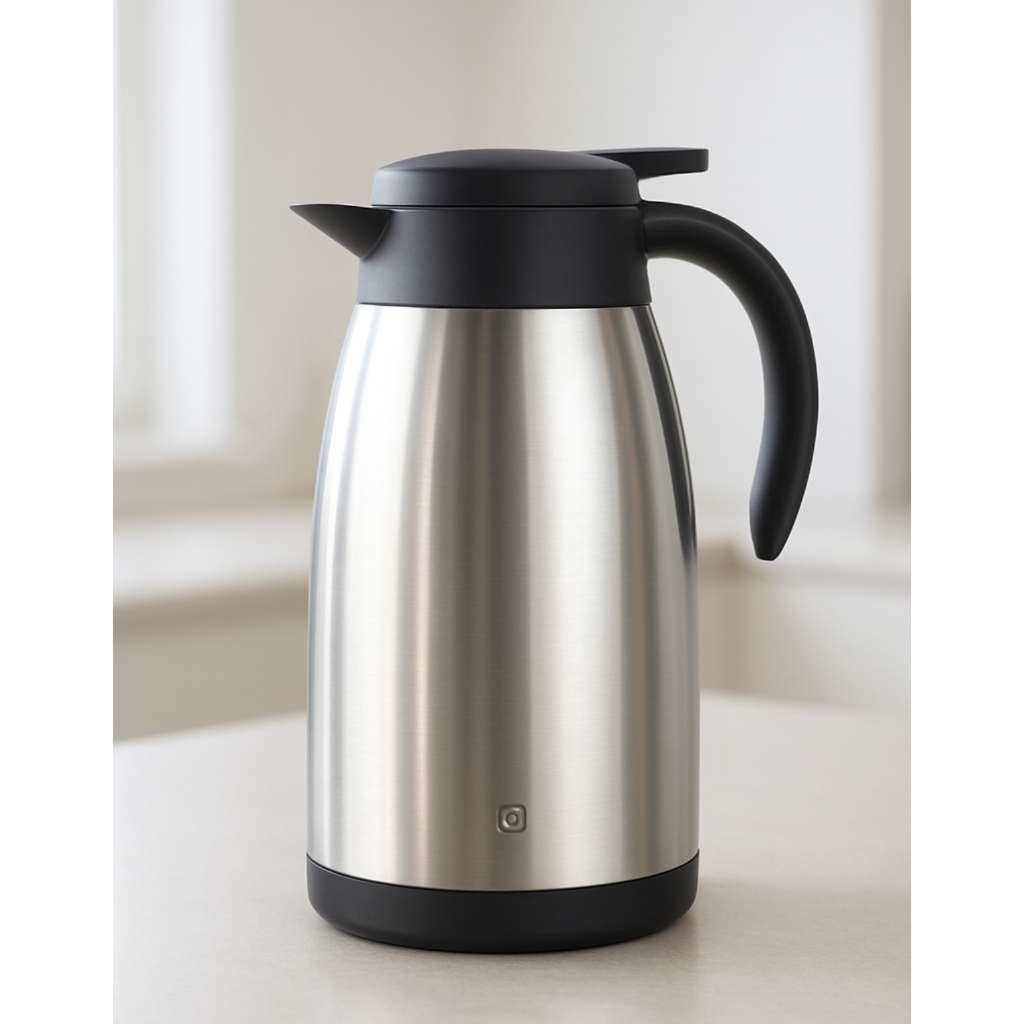 Bule Termico Garrafa de Café Chá 1,5L Inox Com Alça Gatilho 