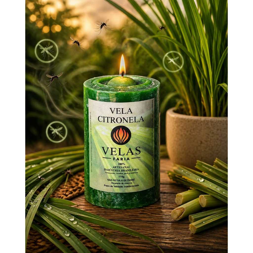 Vela Mini Citronela Repelente para Mosquitos Extra Forte 100