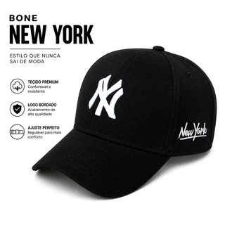 Boné NY New York Bordado Premium Ajustável Aba Curva Unissex Dia a Dia